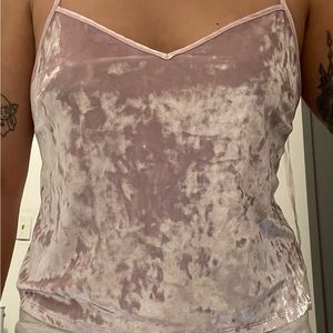 Pink velvet camisole